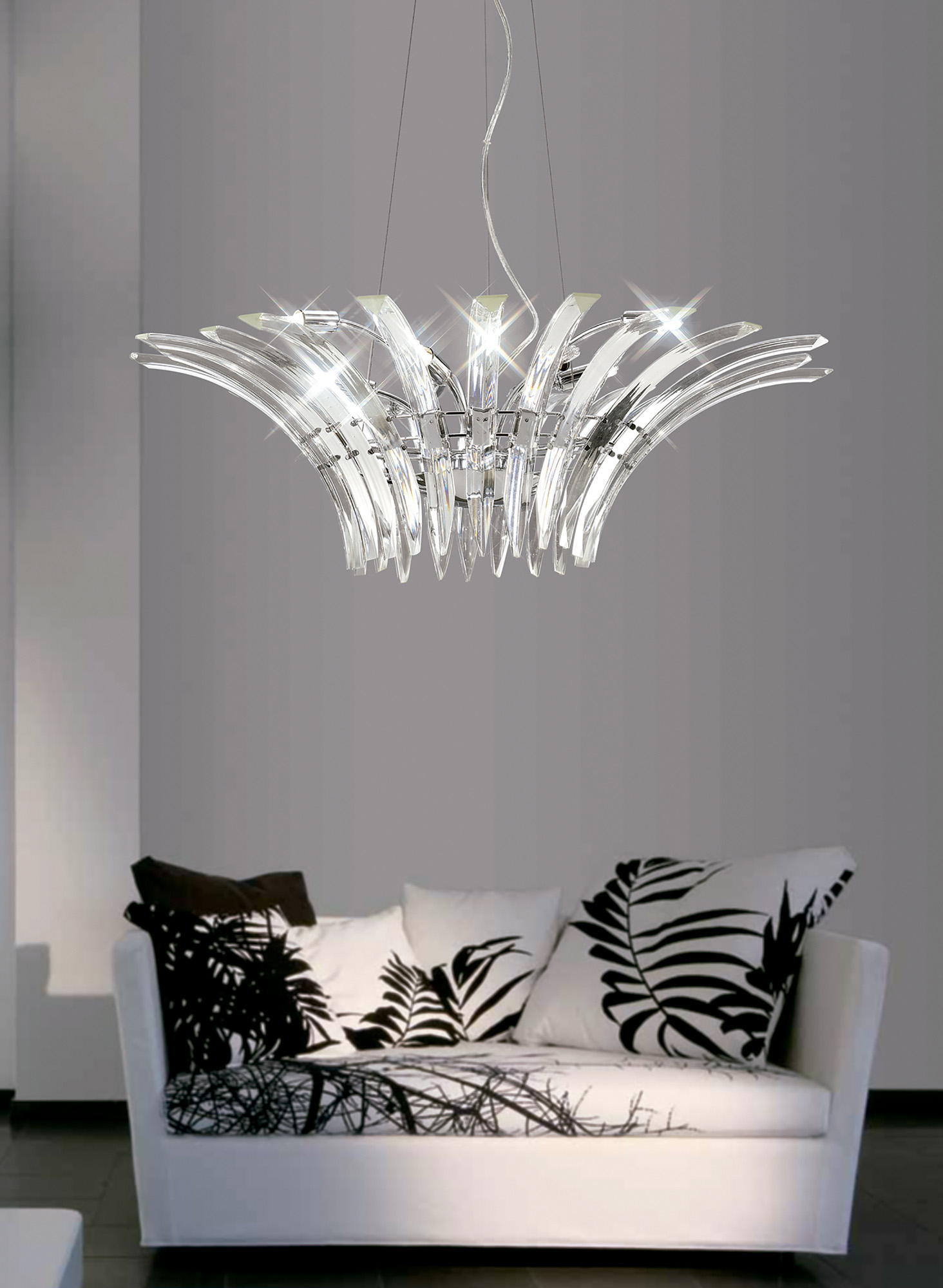 Sinclair Crystal Ceiling Lights Diyas Multi Arm Crystal Fittings